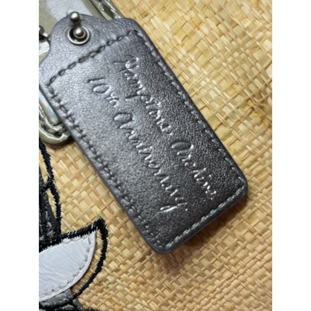 Y2K Coach 13531 Hamptons Archive 10th Anniversary Straw Floral Bag & Wristlet - Picture 9 of 14